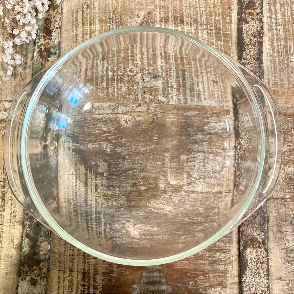 PYREX Round Casserole Baking Dish 024 B-2 2 Quart QT Clear Glass Bowl Ovenware